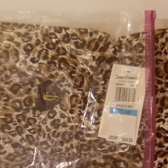 NWT JUICY COUTURE ANIMAL PRINT TUNIC/DRESS WITH BLACK LEGGINGS, SIZE 24 MONTHS - Picture 2 of 3